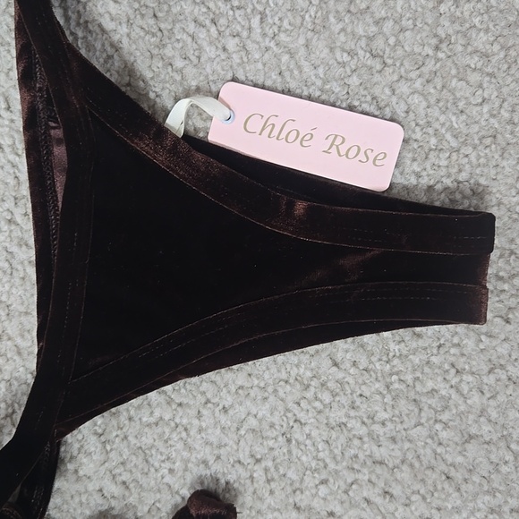 NWT Chloe Rose Revolve Sun Soaked Velvet Bikini Set In Bronze Size Small - Picture 11 of 15